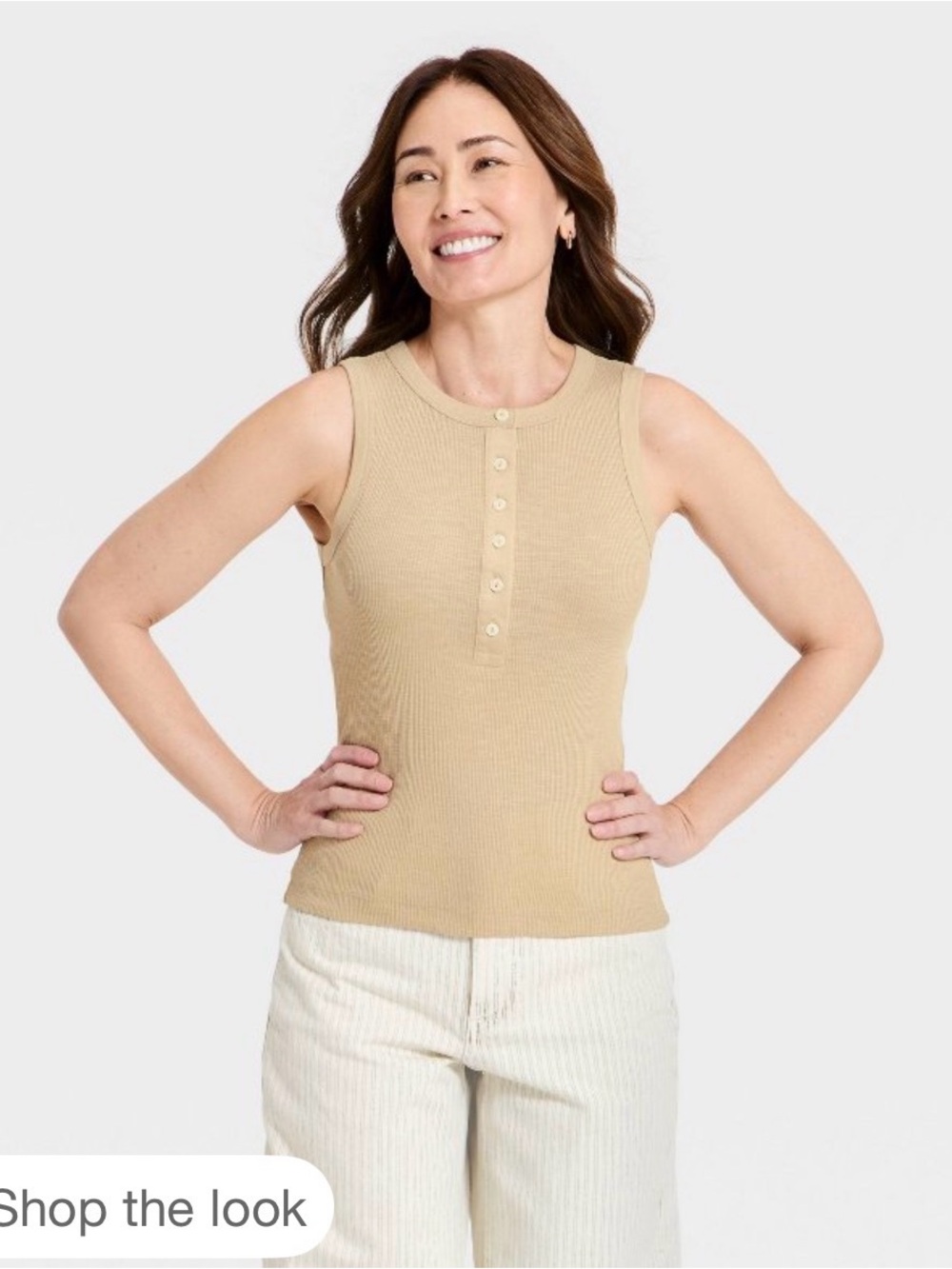 Universal Thread Ribbed Henley Tank Top - Picture 5 of 5